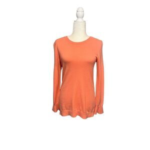 Talbots orange crew neck long sleeve wool blend sweater - S